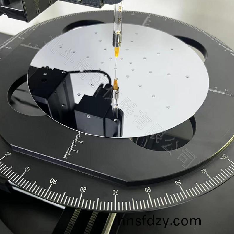 接(jie)觸角測(ce)試儀(yi)可解決晶(jing)圓錶麵的潤濕性問題